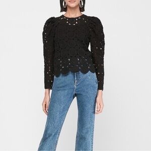 Zara black lace top size S